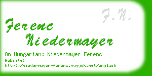 ferenc niedermayer business card
